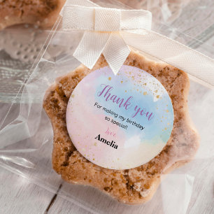 Colourful Rainbow Birthday Sticker Labels