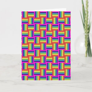 Colourful Rainbow Block Pattern Card