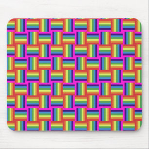 Colourful Rainbow Block Pattern Mouse Pad