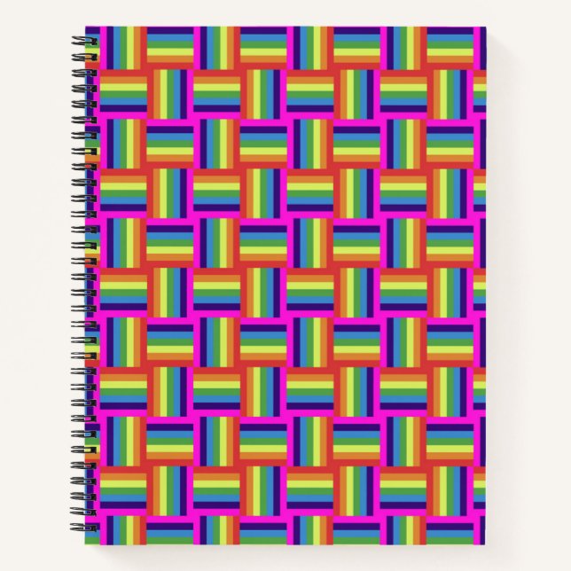Colourful Rainbow Block Pattern Notebook (Front)