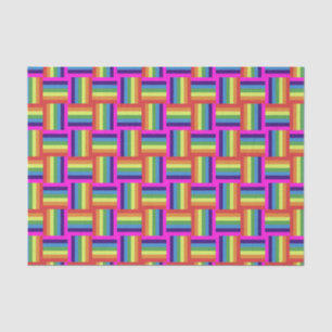 Colourful Rainbow Block Pattern Tissue Paper
