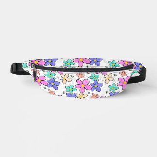 colourful rainbow bright flowers bumble bees flora bum bags
