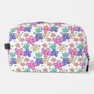 colourful rainbow bright flowers bumble bees flora dopp kit