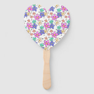 colourful rainbow bright flowers bumble bees flora hand fan