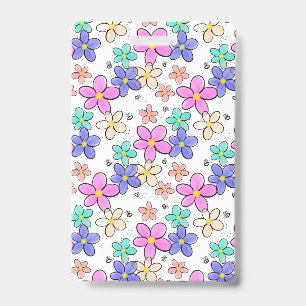 colourful rainbow bright flowers bumble bees flora ID badge