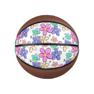 colourful rainbow bright flowers bumble bees flora mini basketball