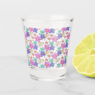 colourful rainbow bright flowers bumble bees flora shot glass