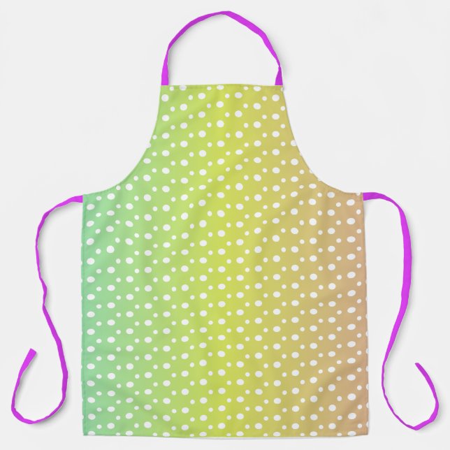 Colourful rainbow bubble gradient  apron (Front)