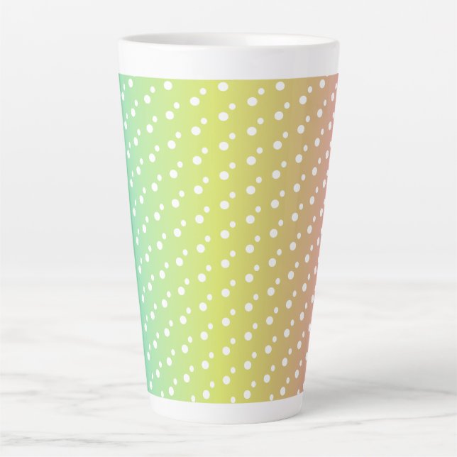 Colourful rainbow bubble gradient  latte mug (Front)