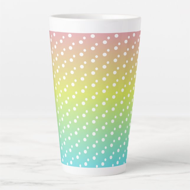 Colourful rainbow bubble gradient  latte mug (Front)