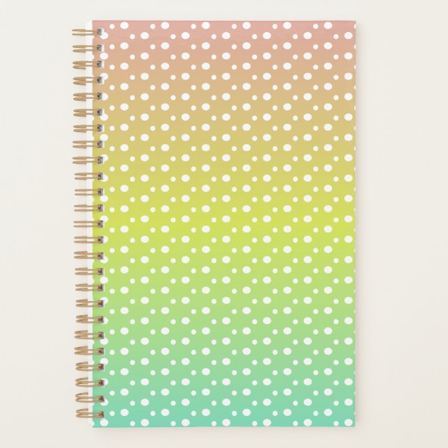 Colourful rainbow bubble gradient  planner (Front)