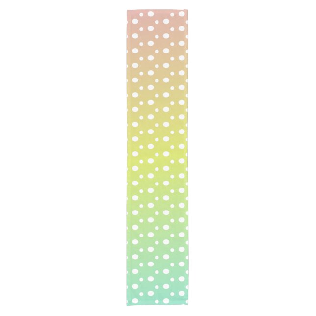 Colourful rainbow bubble gradient   short table runner (Front)