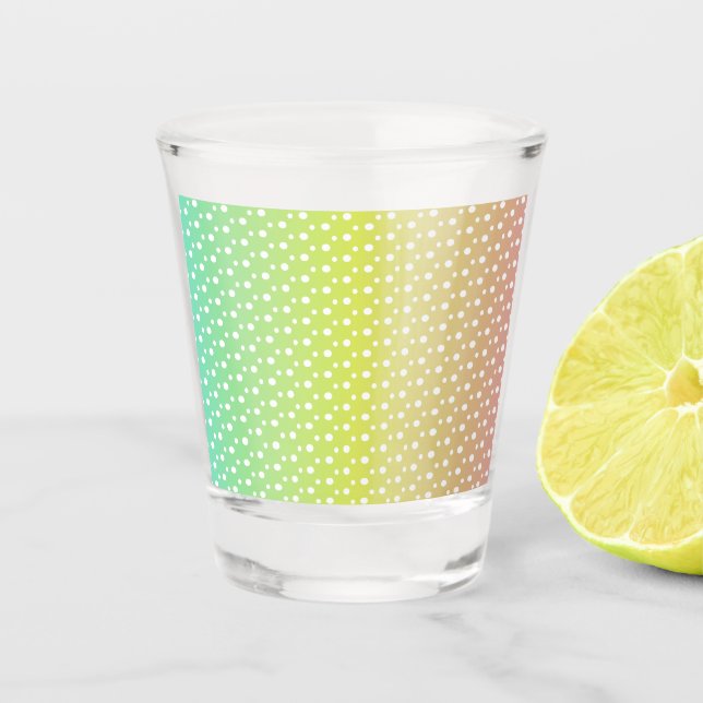 Colourful rainbow bubble gradient  shot glass (Front)