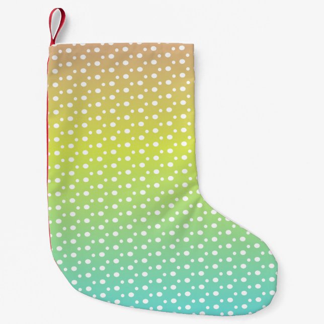 Colourful rainbow bubble gradient   small christmas stocking (Front)