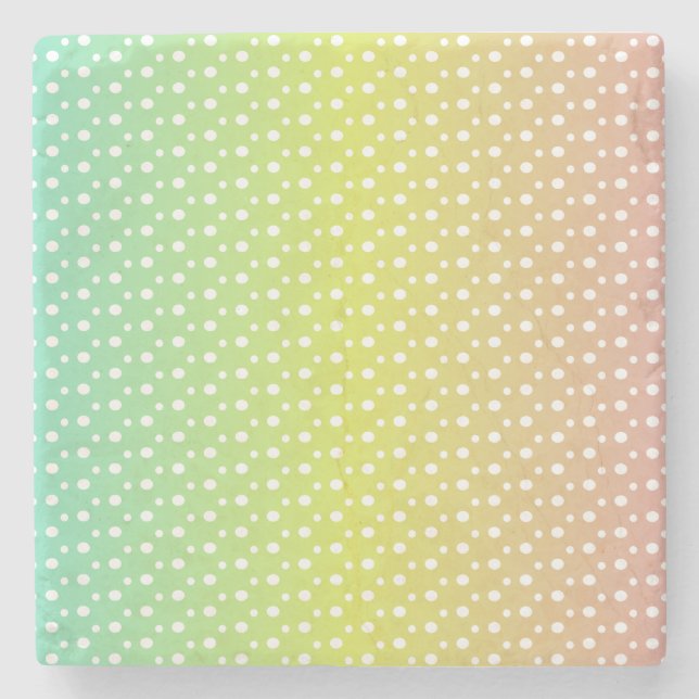 Colourful rainbow bubble gradient   stone coaster (Front)