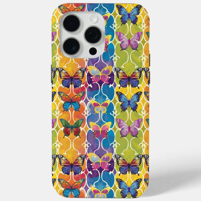 Colourful Rainbow Butterflies Digital Patterned Case-Mate iPhone Case (Back)