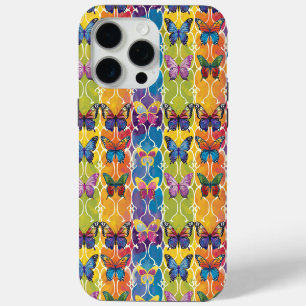 Colourful Rainbow Butterflies Digital Patterned iPhone 15 Pro Max Case