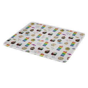Colourful Rainbow Cake Desserts & Sprinkles Patter Cutting Board