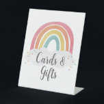 Colourful Rainbow Calligraphy Kids Birthday Gifts Pedestal Sign<br><div class="desc">Colourful Rainbow Calligraphy Kids Birthday Gifts Sign feature a hand drawn rainbow in shades of pink,  orange,  yellow and turquoise and a trendy calligraphy name.</div>