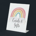 Colourful Rainbow Calligraphy Kids Birthday Gifts Pedestal Sign<br><div class="desc">Colourful Rainbow Calligraphy Kids Birthday Gifts Sign feature a hand drawn rainbow in shades of pink,  orange,  yellow and turquoise and a trendy calligraphy name.</div>