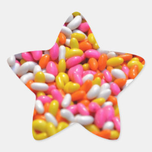 Colourful rainbow candy jelly bean confectionery star sticker