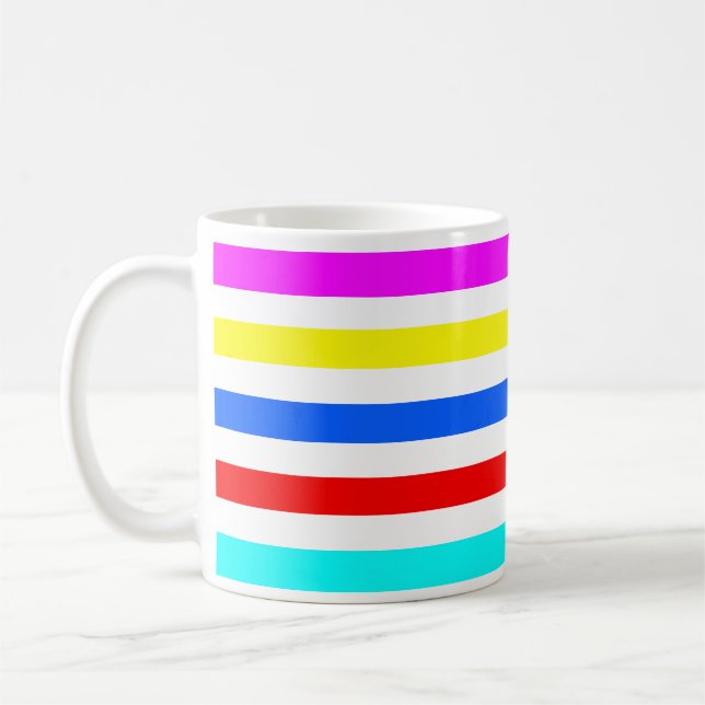 Colourful Rainbow Candy Stripes  Coffee Mug (Left)