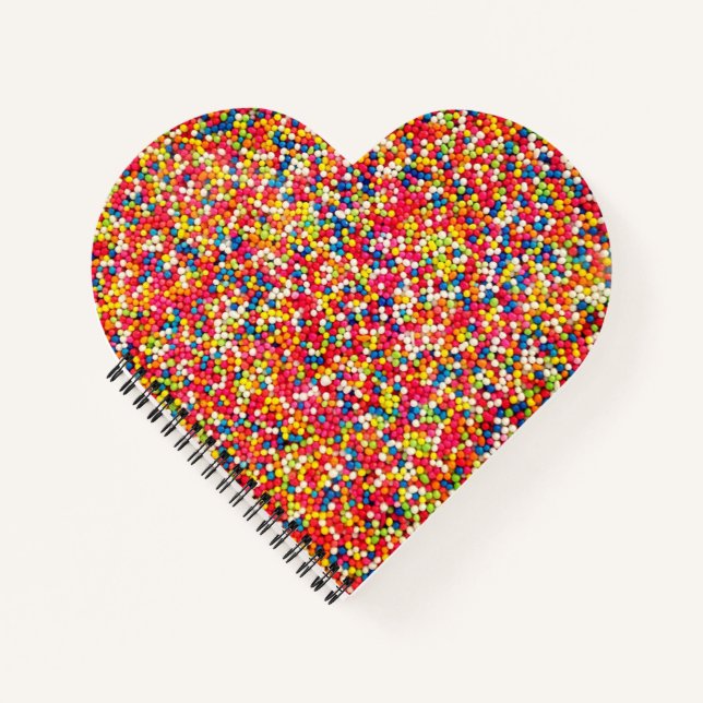Colourful Rainbow Candy Sweet Cake Cookie Sprinkle Notebook (Front)