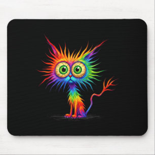 Colourful rainbow cat graphic mouse pad