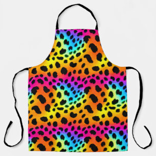 Colourful Rainbow Cheetah Seamless Pattern  Apron