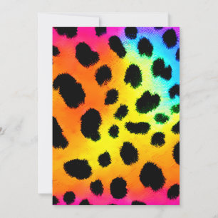 Colourful Rainbow Cheetah Seamless Pattern  Holiday Card