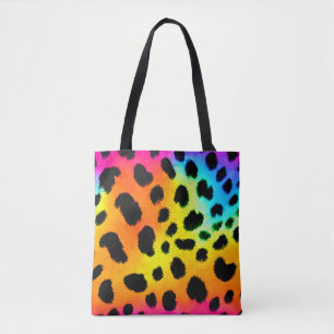 Colourful Rainbow Cheetah Seamless Pattern  Tote Bag