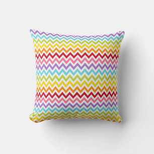 Colourful Rainbow Chevron Modern Decor Cushion