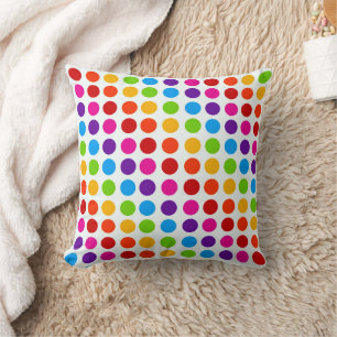 Colourful Rainbow Circles pattern Cushion