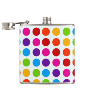 Colourful Rainbow Circles pattern Hip Flask