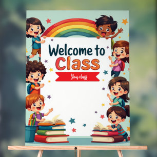 Colourful Rainbow Classroom Wall Art Acrylic Sign