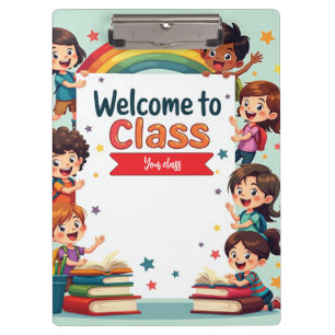 Colourful Rainbow Classroom Wall Art Clipboard
