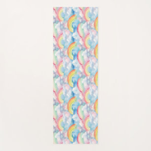 Colourful Rainbow, Cloud, and Snowflake Seamless Yoga Mat