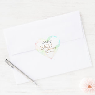 Colourful Rainbow Clouds Baby Shower Envelope Seal