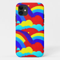 Colourful Rainbow Clouds Kids Pattern
