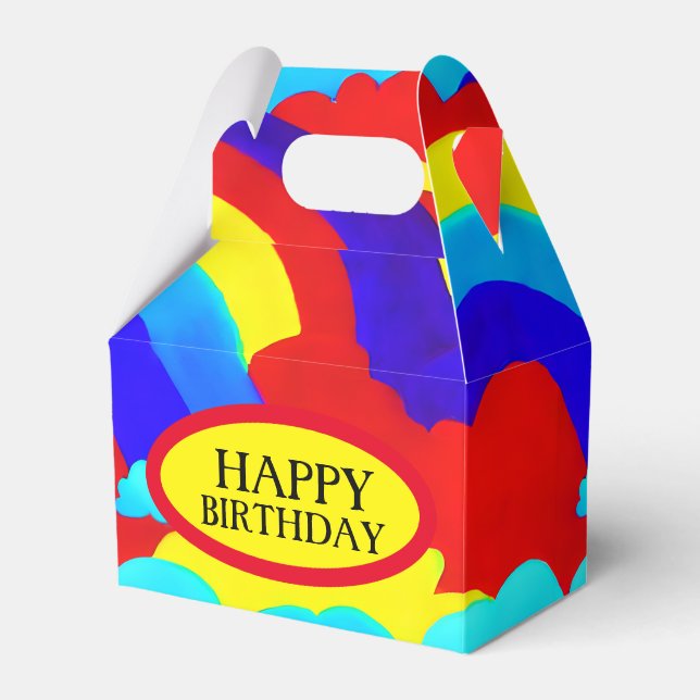 Colourful Rainbow Clouds Kids Pattern   Favour Box (Front Side)