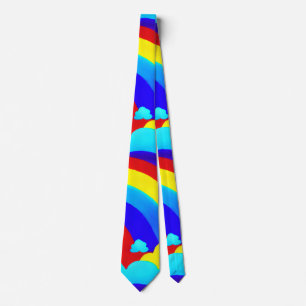 Colourful Rainbow Clouds Kids Pattern Tie