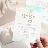 Colourful Rainbow Clouds White BBQ Baby Shower
