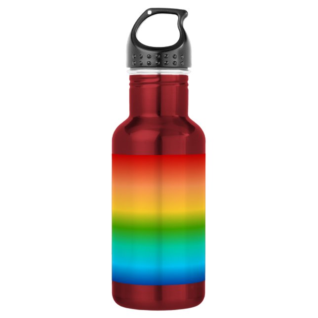 Colourful Rainbow colour gradient 532 Ml Water Bottle (Front)