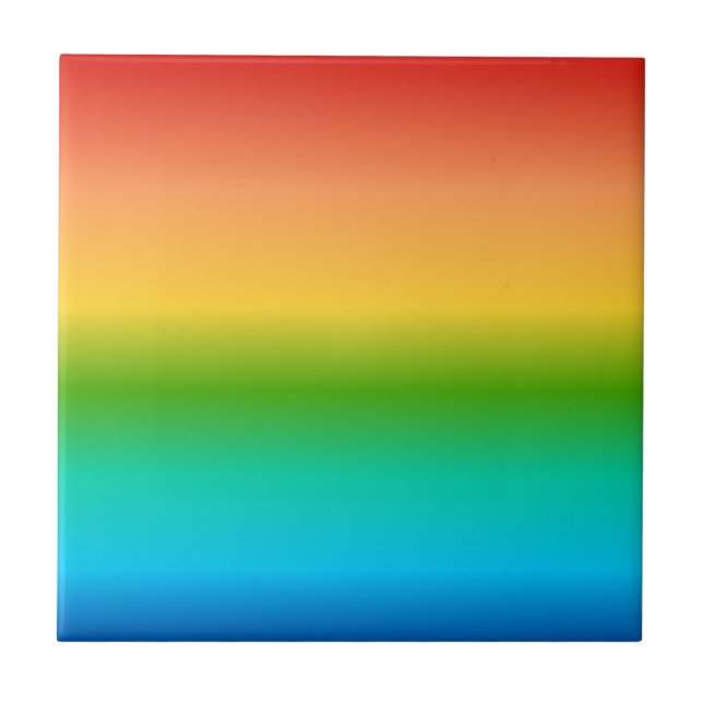 Colourful Rainbow colour gradient Ceramic Tile (Front)