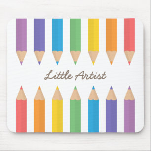 Colourful Rainbow Colouring Pencils School Kids Mouse Pad