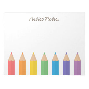 Colourful Rainbow Colouring Pencils School Kids Notepad