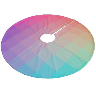Colourful Rainbow Colours Gradient Design Fleece Tree Skirt