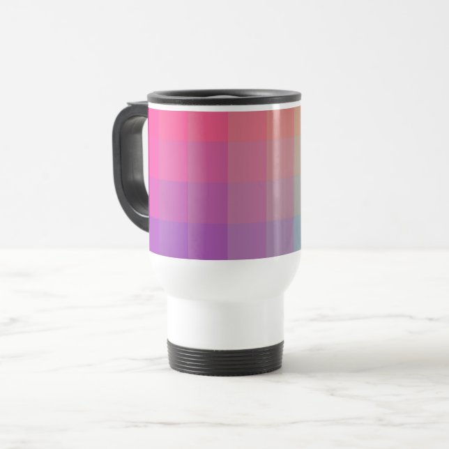 Colourful Rainbow Colours Gradient Design Travel Mug (Front Left)