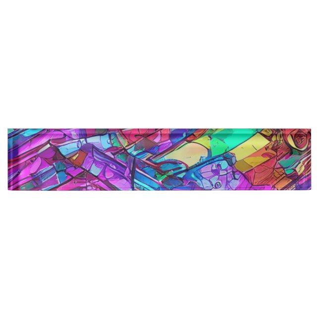 Colourful Rainbow Colours Nameplate (Front)
