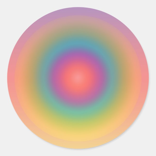 Colourful Rainbow Concentric Circle Space  Classic Round Sticker (Front)